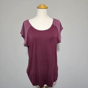 Cynthia Rowley Burgundy Cutout Back Tee Large